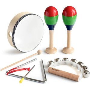 7 Pcs Musical Instrument Toys Set for Kids Wooden Percussion Instrument